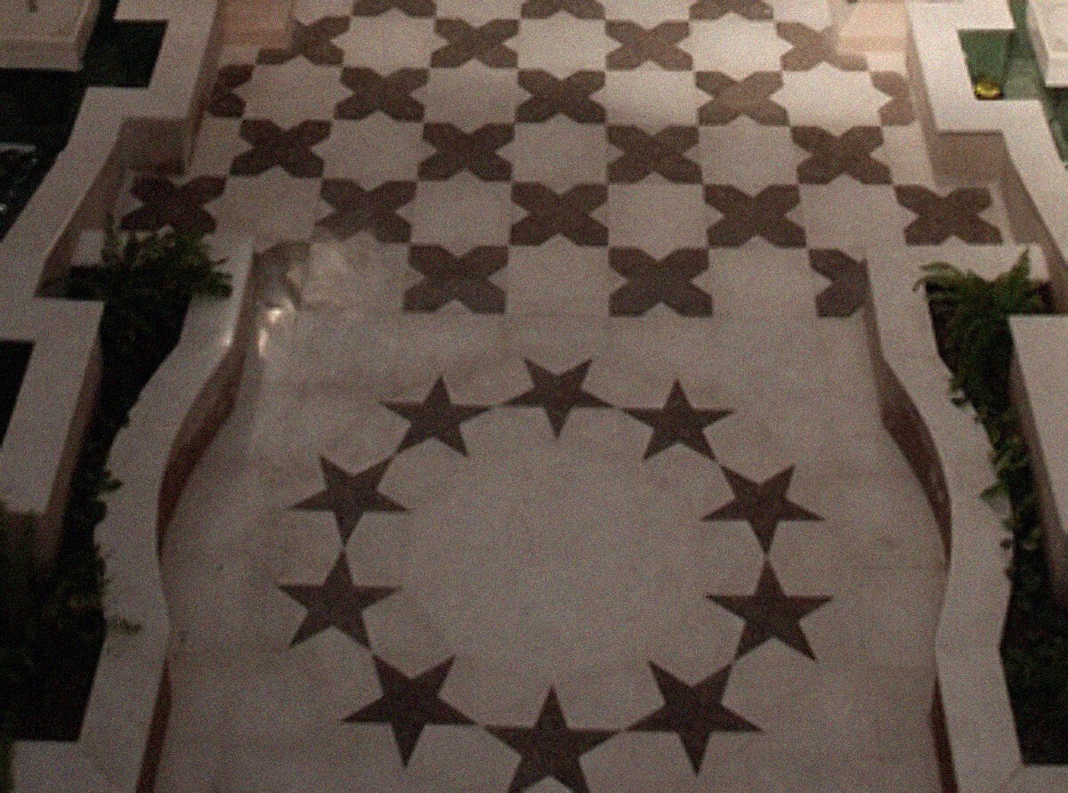 Inlaid marble floor detail