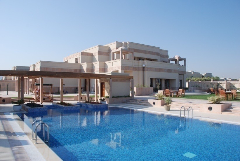 Embassy of India, Muscat — landscape and pool