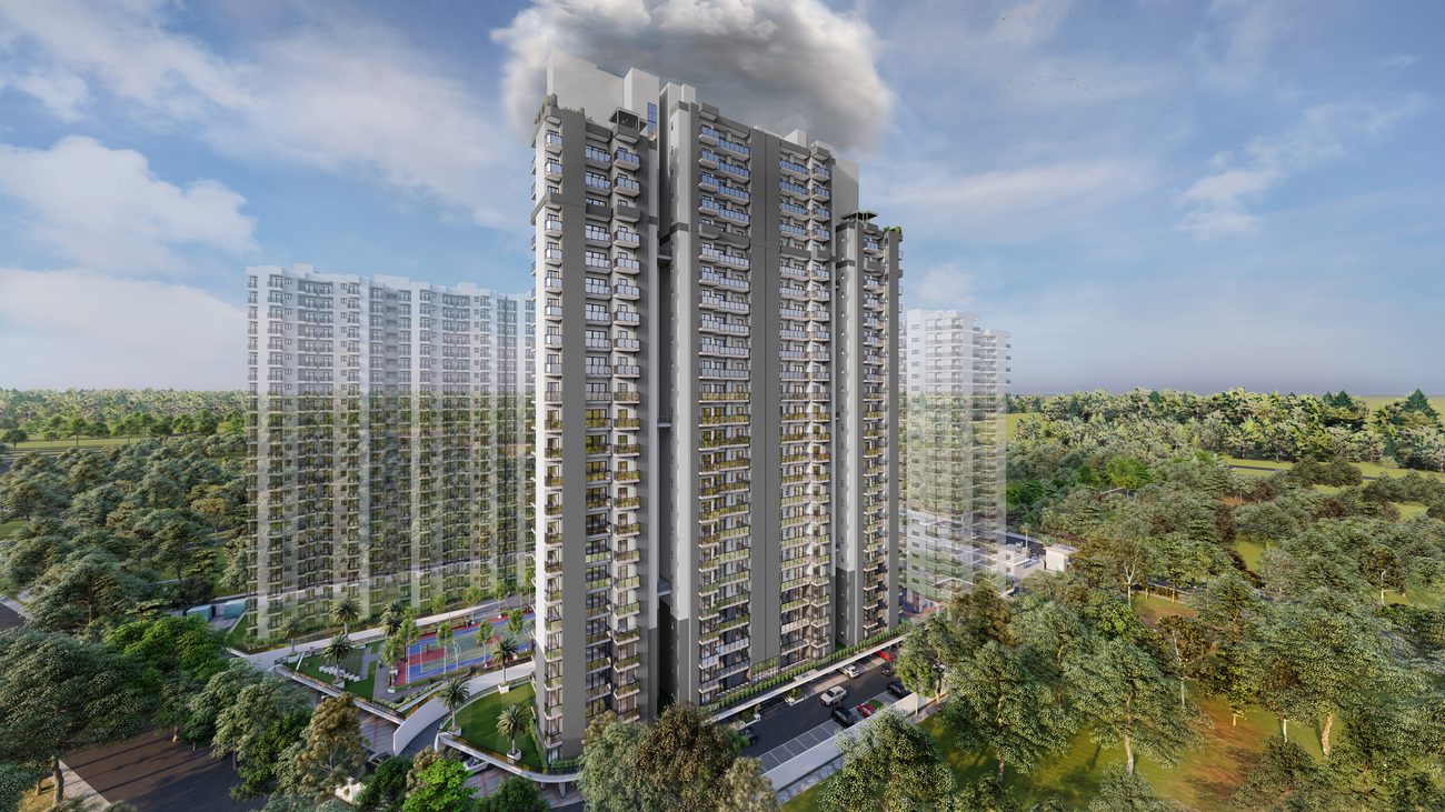 Vayu @ KVD Windpark — towers amid landscaped greens